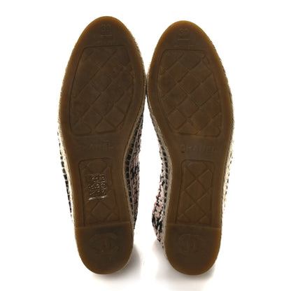 Chanel Tweed Lambskin CC Espadrilles 39 Pink Black 6 of 8
