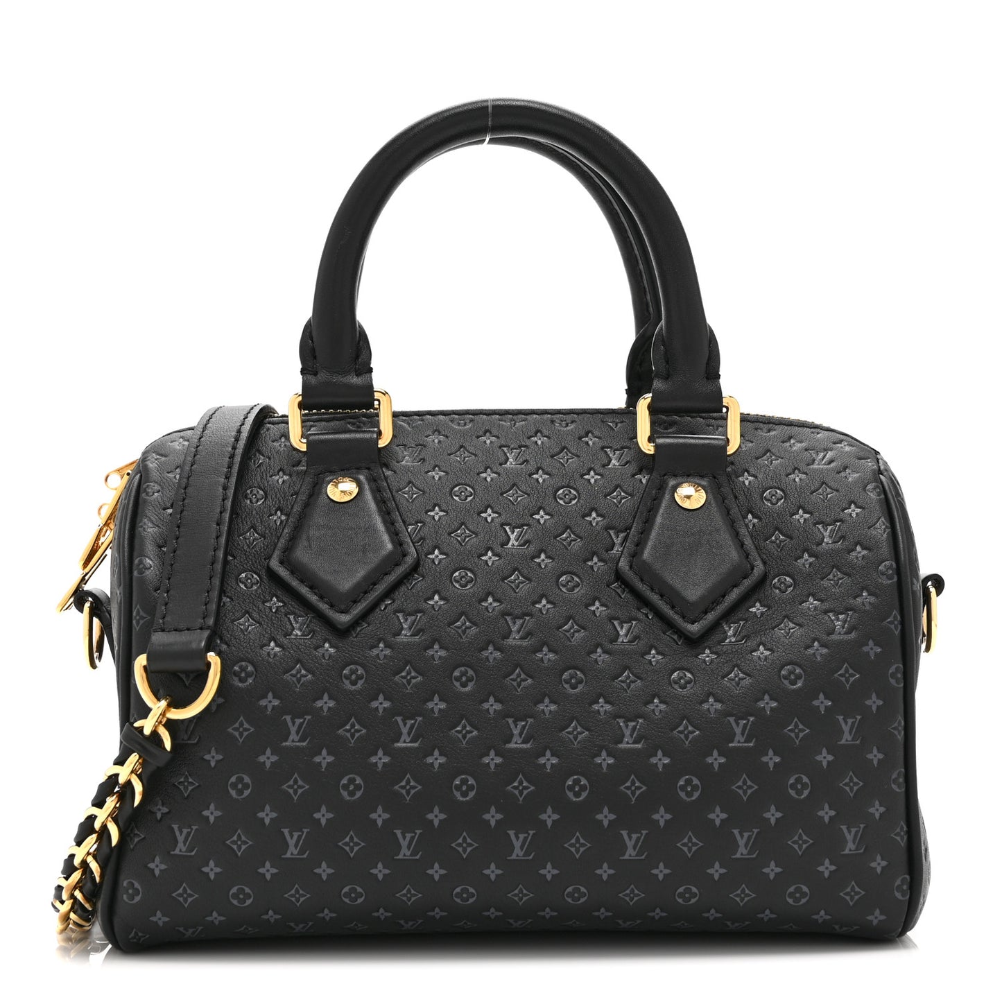 Calfskin Nanogram Embossed Speedy 20 Black