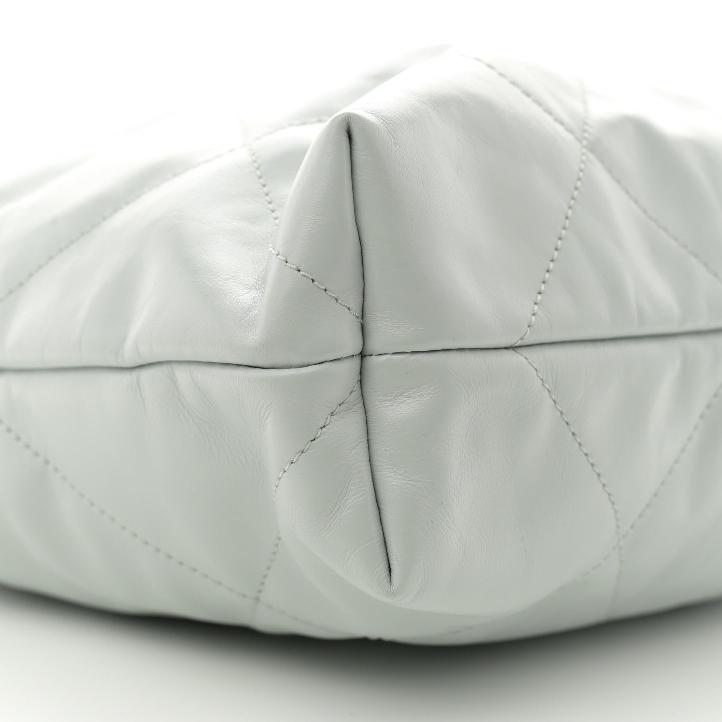 Shiny Calfskin Quilted Chanel 22 Light Blue