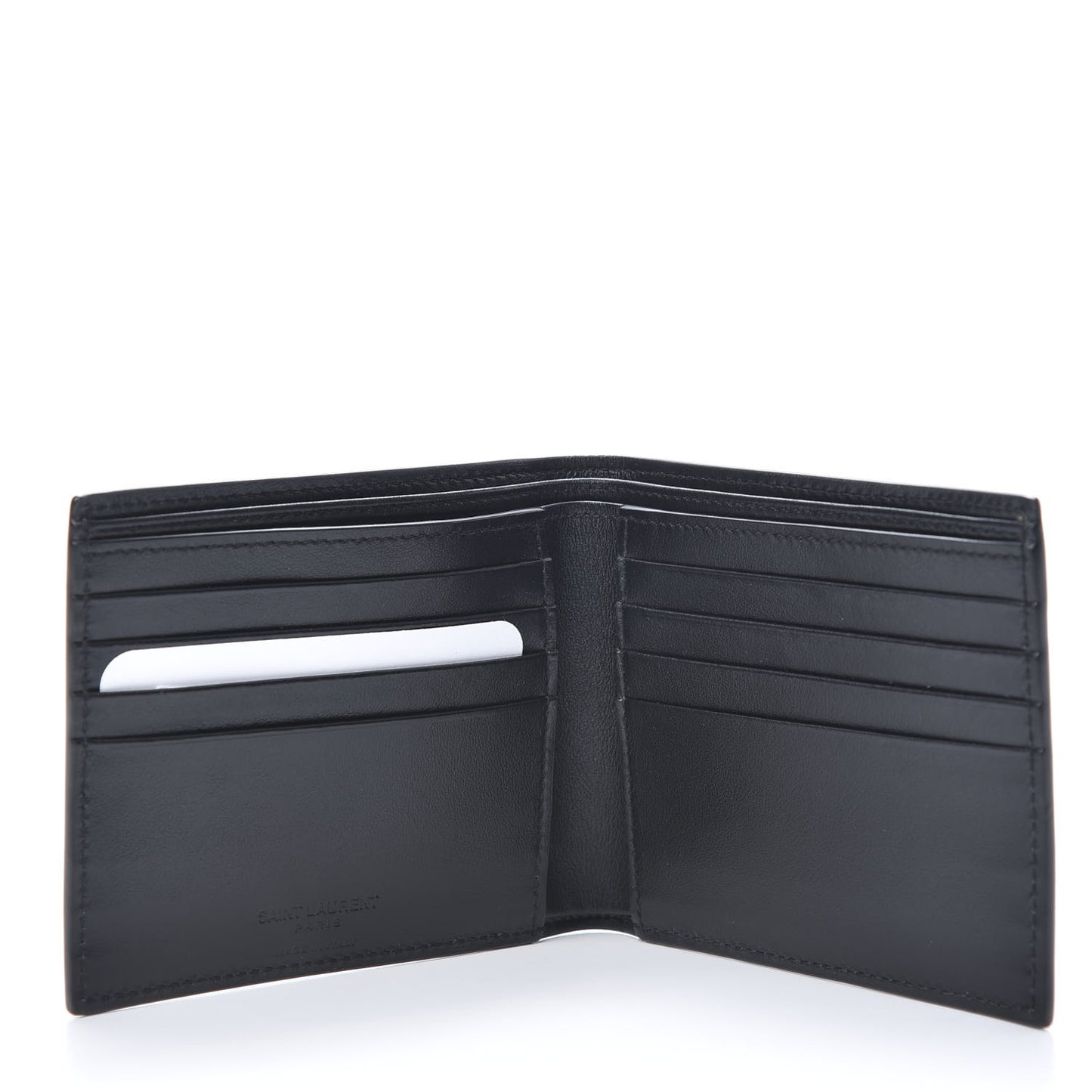 Calfskin Star Print East West Wallet Black