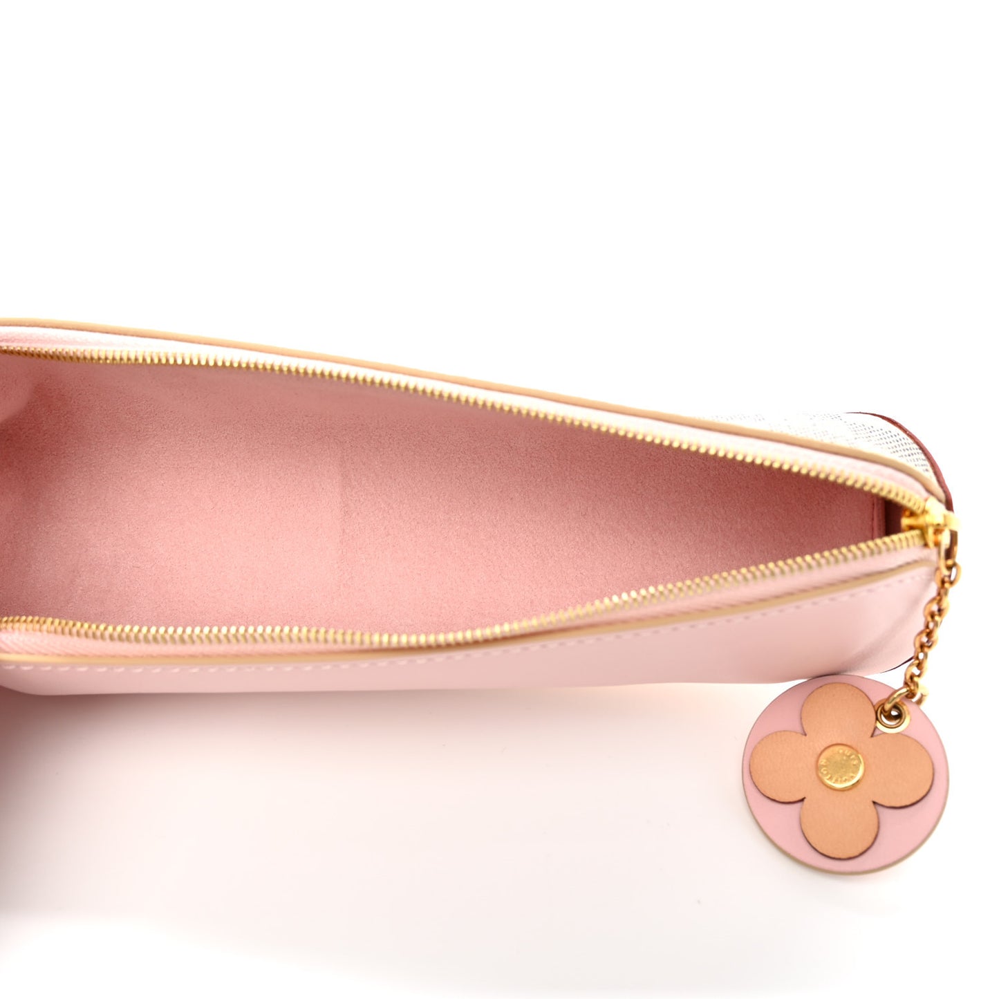 Damier Azur Elizabeth Pencil Pouch Rose Ballerine