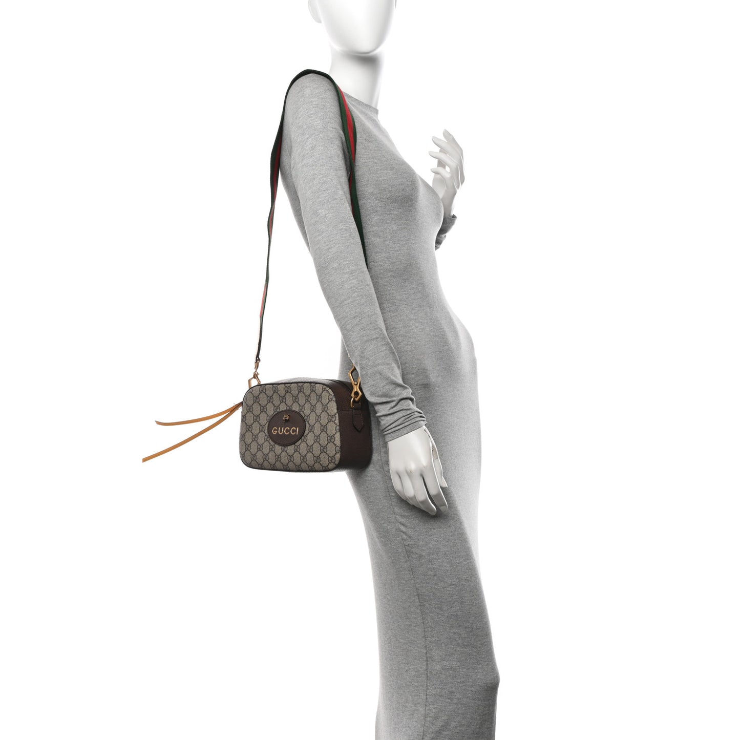 GG Supreme Monogram Web Neo Vintage Shoulder Bag Beige New Acero Crop
