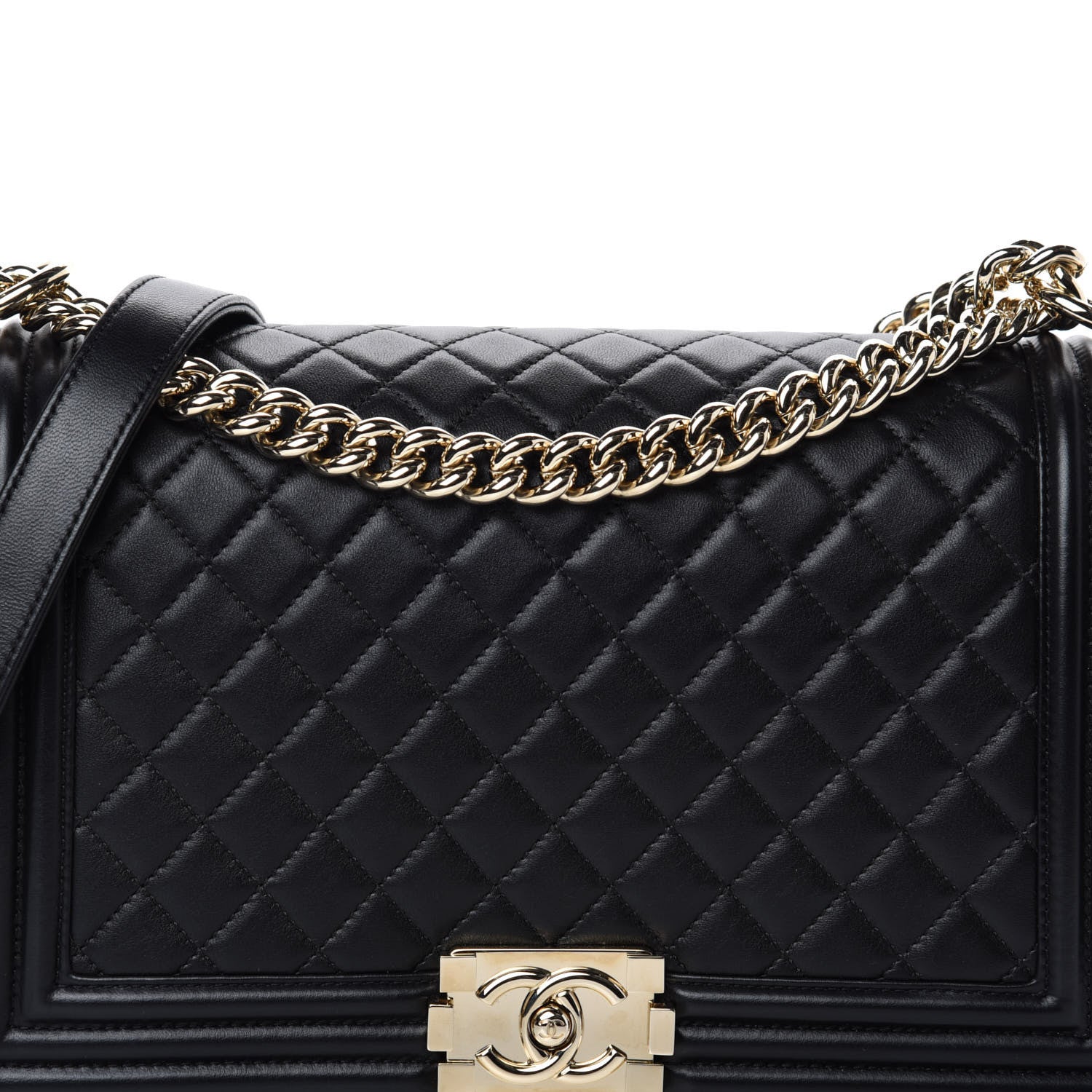 Chanel Lambskin Quilted New Medium Boy Flap Black 14 of 15