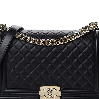 Chanel Lambskin Quilted New Medium Boy Flap Black 14 of 15