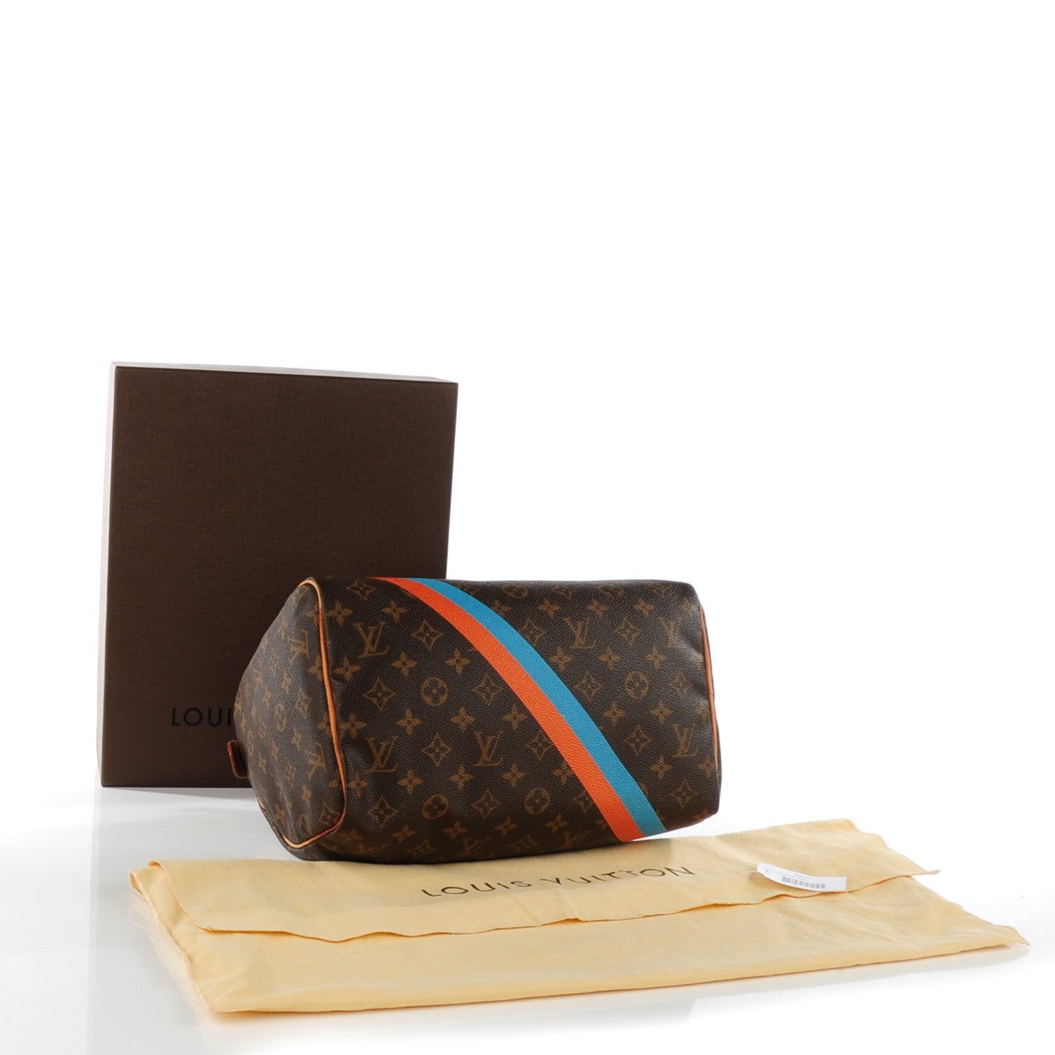 Louis Vuitton Monogram My LV Heritage Speedy 30 Blue Orange 4 of 8