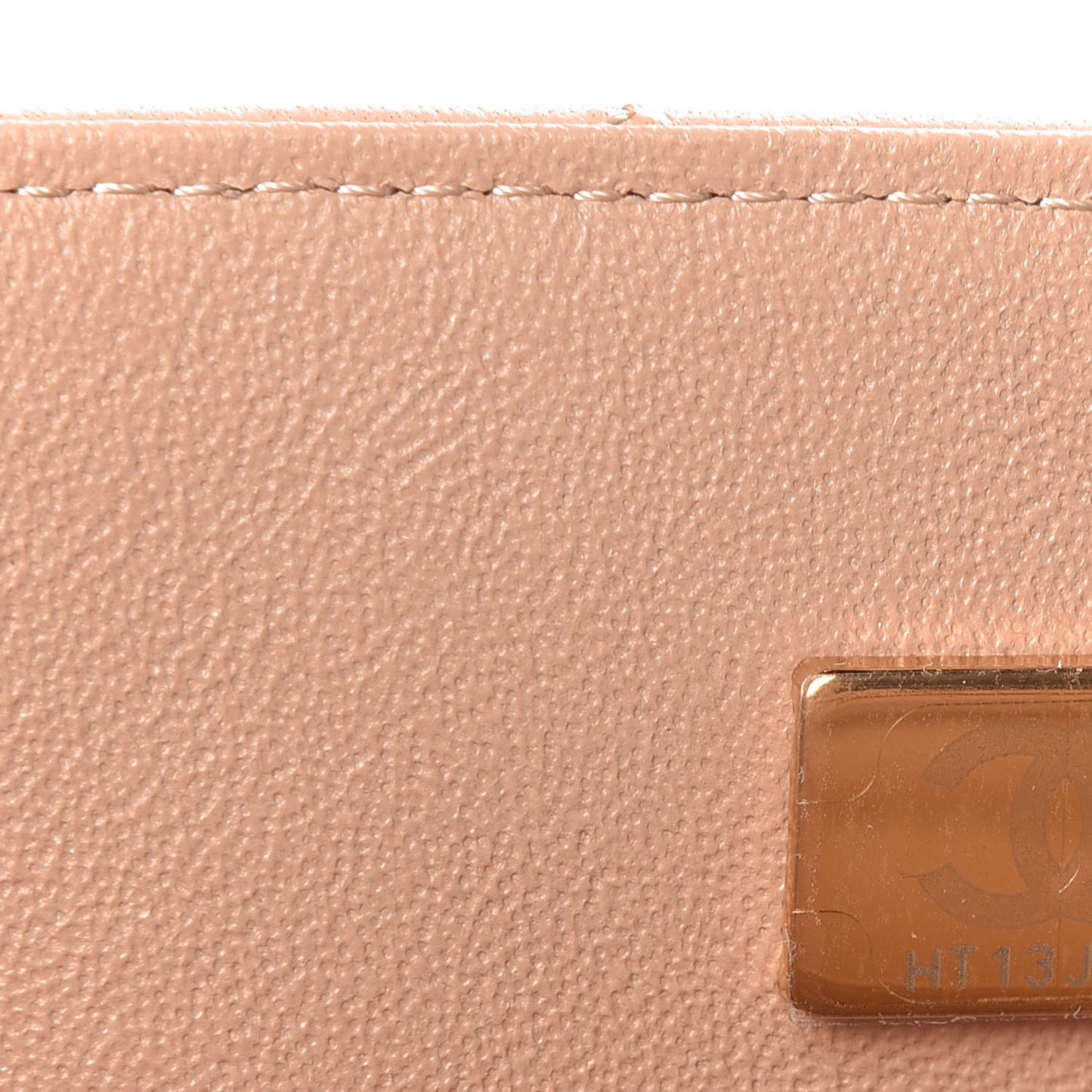 Lambskin Quilted Mini Top Handle Rectangular Flap Beige