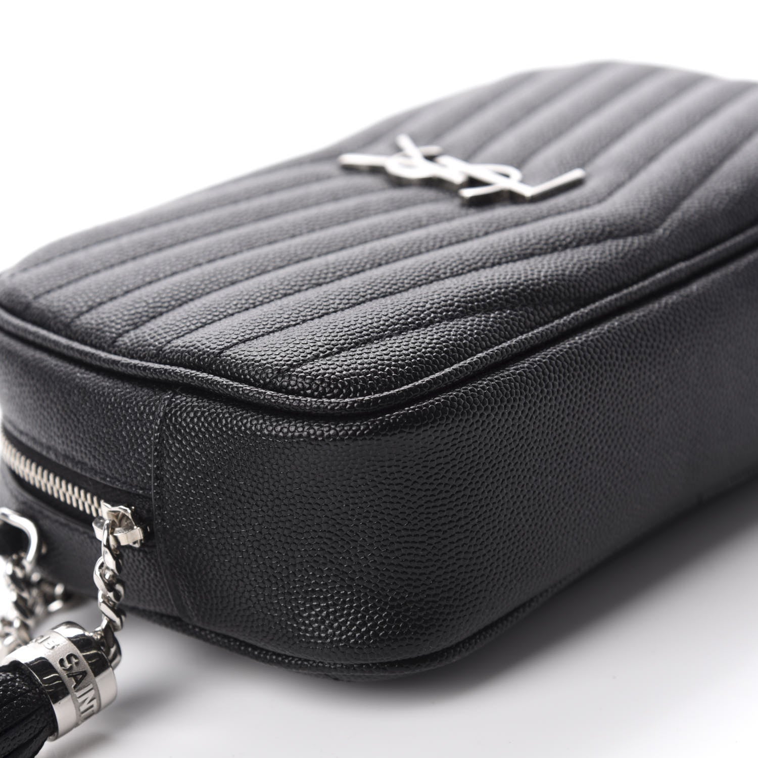 Saint Laurent Grain De Poudre Matelasse Monogram Mini Lou Camera Bag Black 6 of 10
