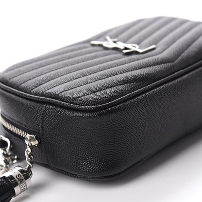 Saint Laurent Grain De Poudre Matelasse Monogram Mini Lou Camera Bag Black 6 of 10