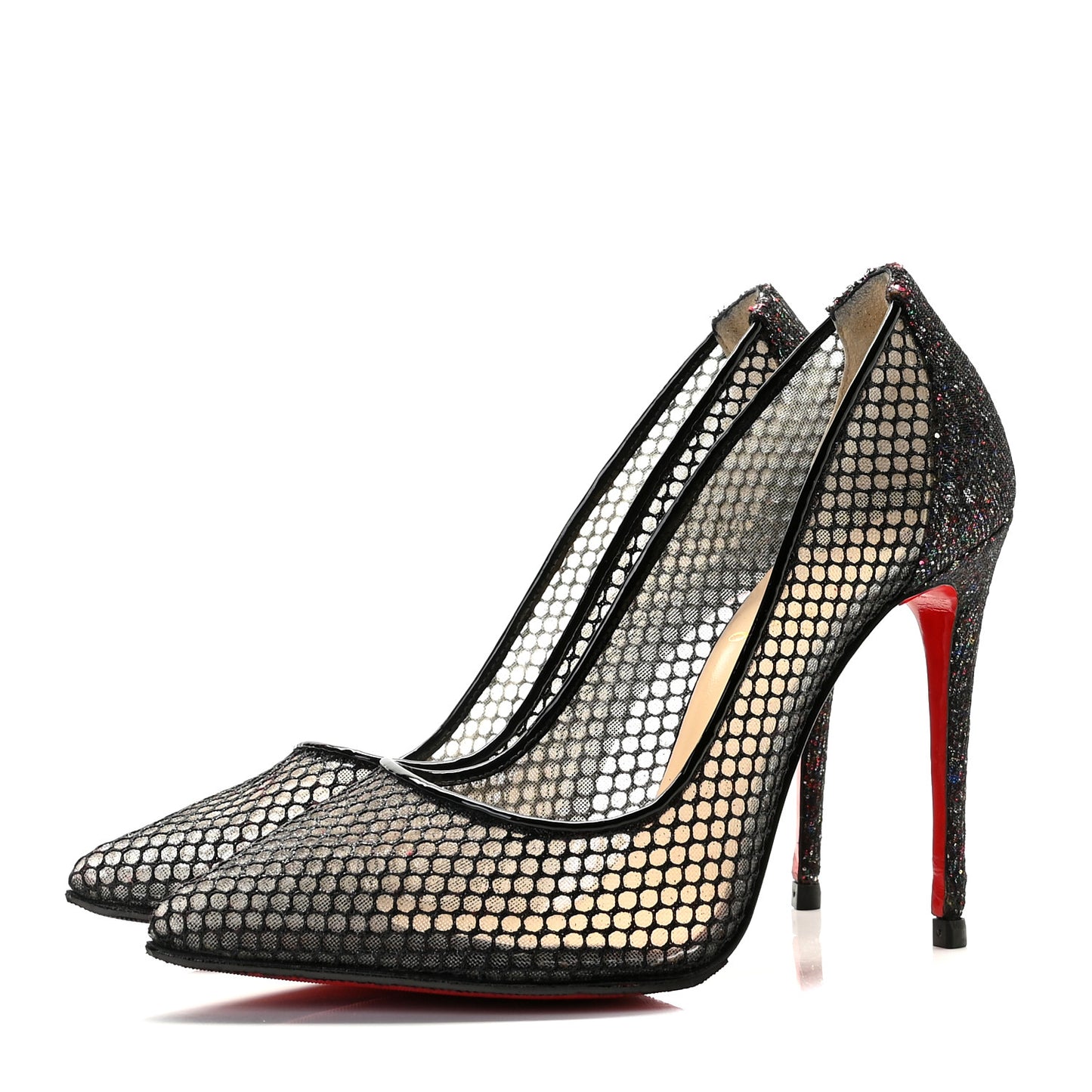 Fishnet Glitter Follies Lace 100 Pumps 37.5 Black