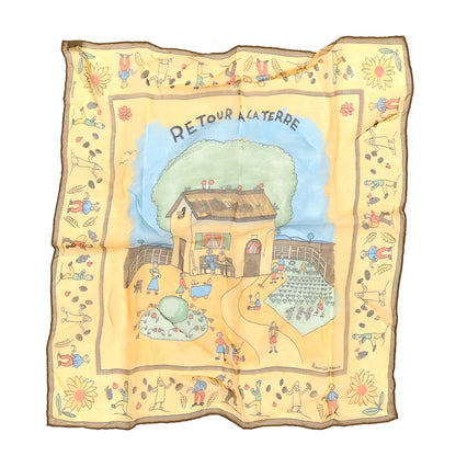 Hermes Silk Retour A'Laterre Pocket Square 1 of 5