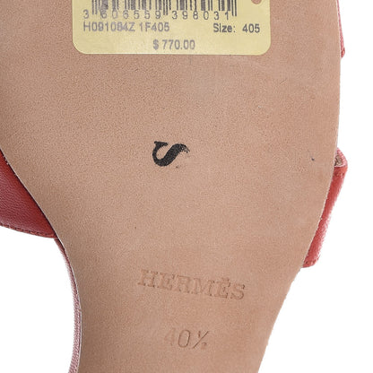 Hermes Nappa Oasis Sandals 40.5 Rouge Orange 8 of 9