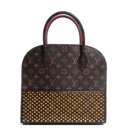 Louis Vuitton Monogram Calf Hair Spikes Iconoclasts Christian Louboutin Tote Red 1 of 9