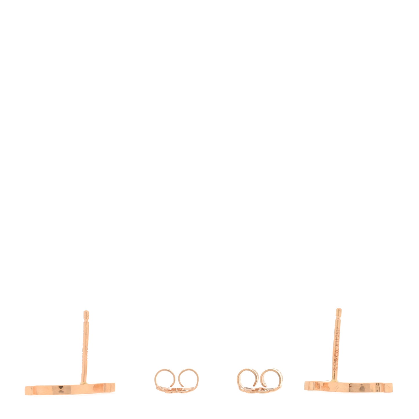 18K Rose Gold T Smile Stud Earrings