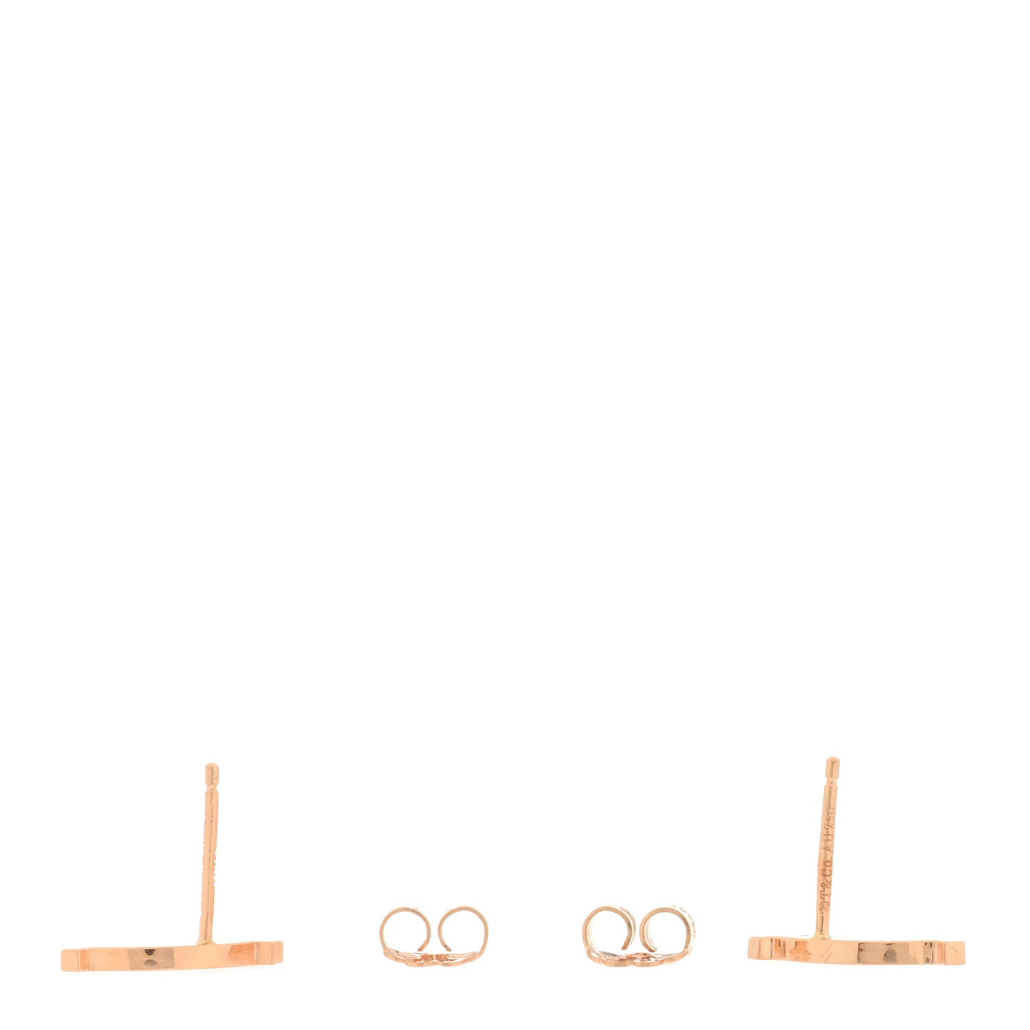 Tiffany 18K Rose Gold T Smile Stud Earrings 3 of 5