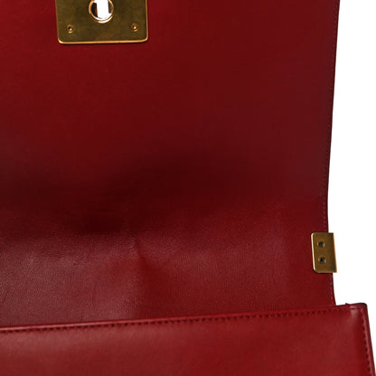 Chanel Calfskin Quilted Medium Boy Flap Red 13 of 21