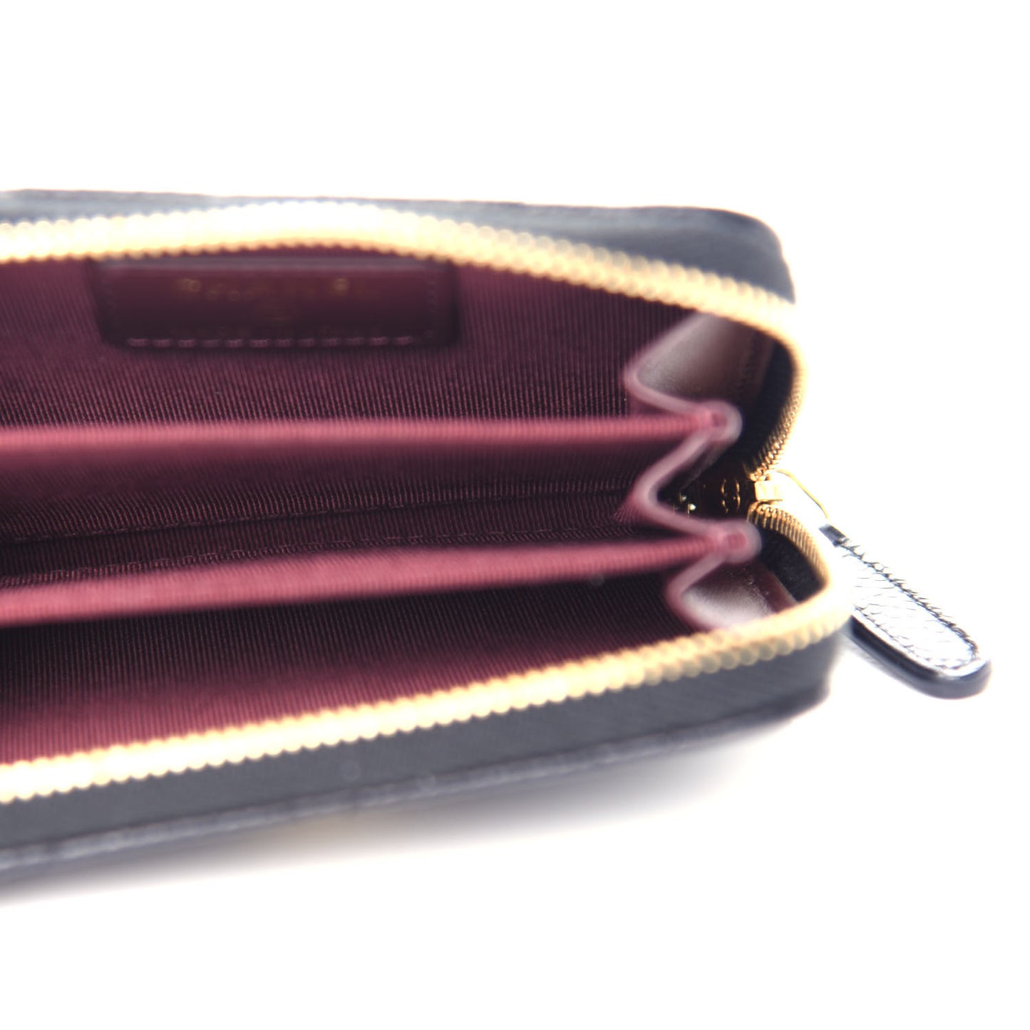Caviar Quilted Zip Coin Purse Black