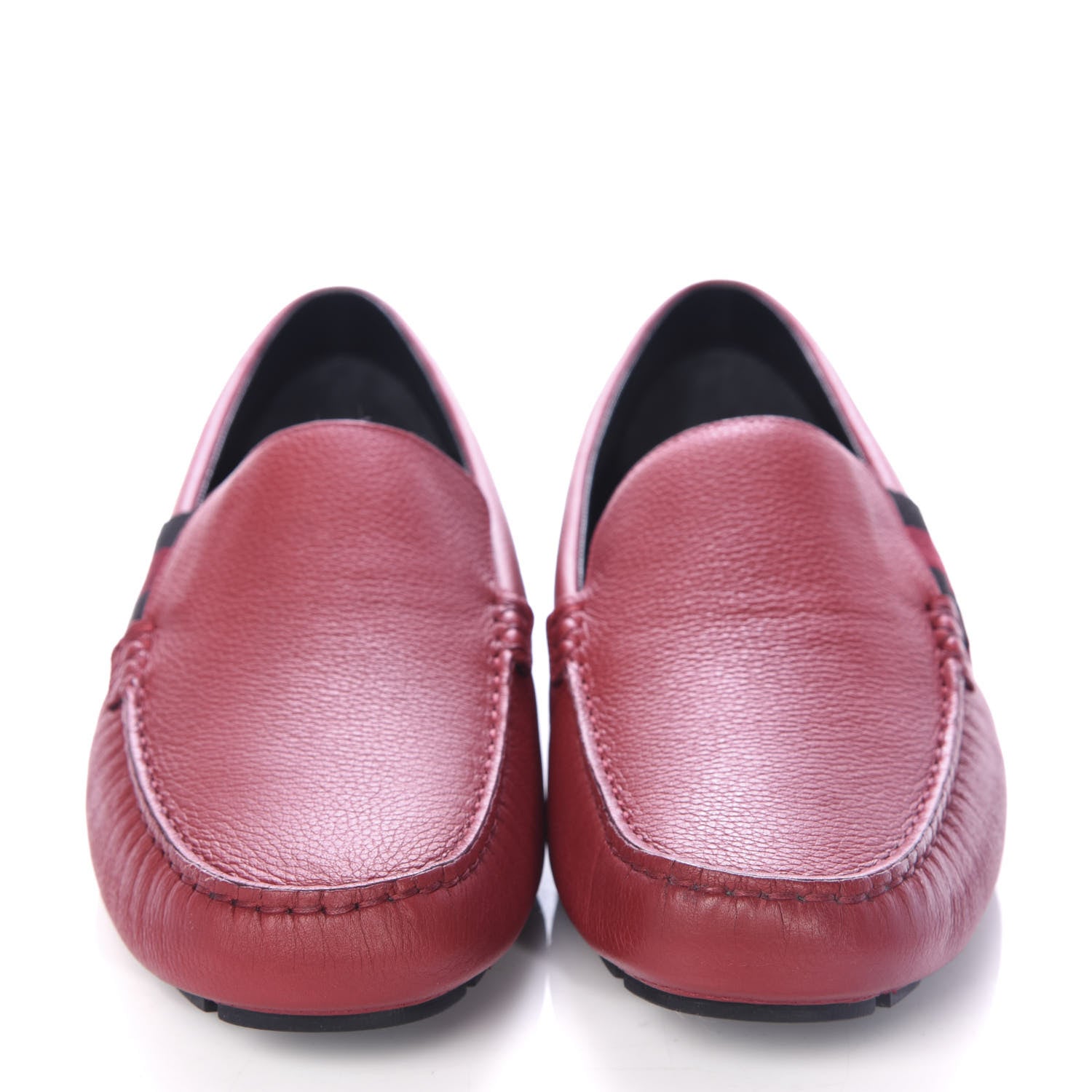 Gucci Calfskin Web Mens Driver Loafers 8 Red 2 of 11