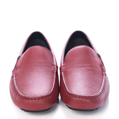 Gucci Calfskin Web Mens Driver Loafers 8 Red 2 of 11