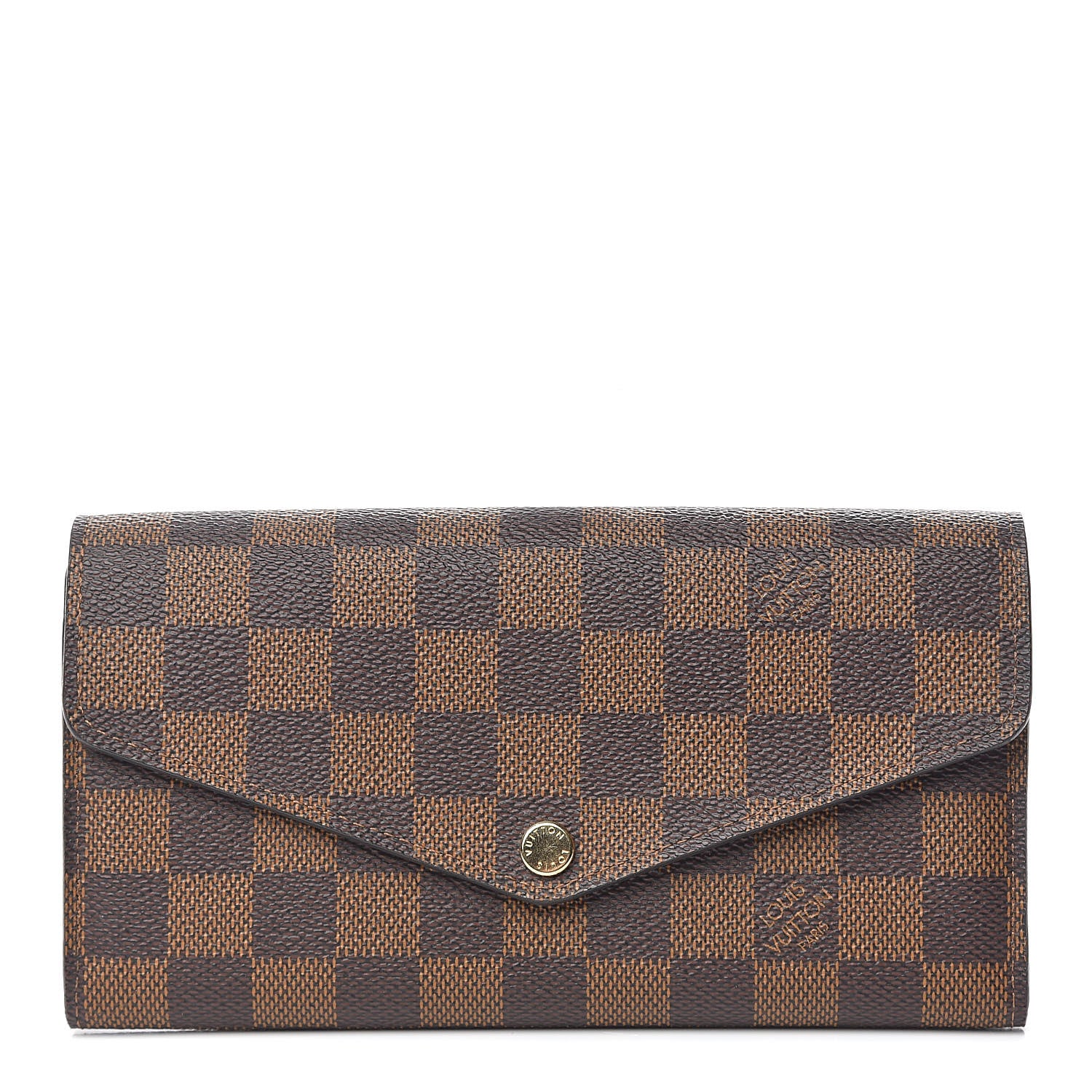 Louis Vuitton Damier Ebene Sarah Wallet NM Rose Ballerine 1 of 6