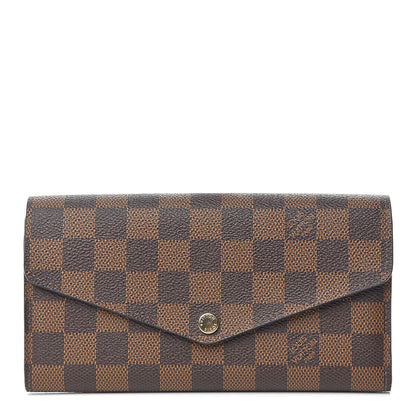 Louis Vuitton Damier Ebene Sarah Wallet NM Rose Ballerine 1 of 6