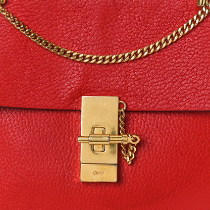 Chloe Grained Lambskin Drew Shoulder Bag Plaid Red 7 of 9