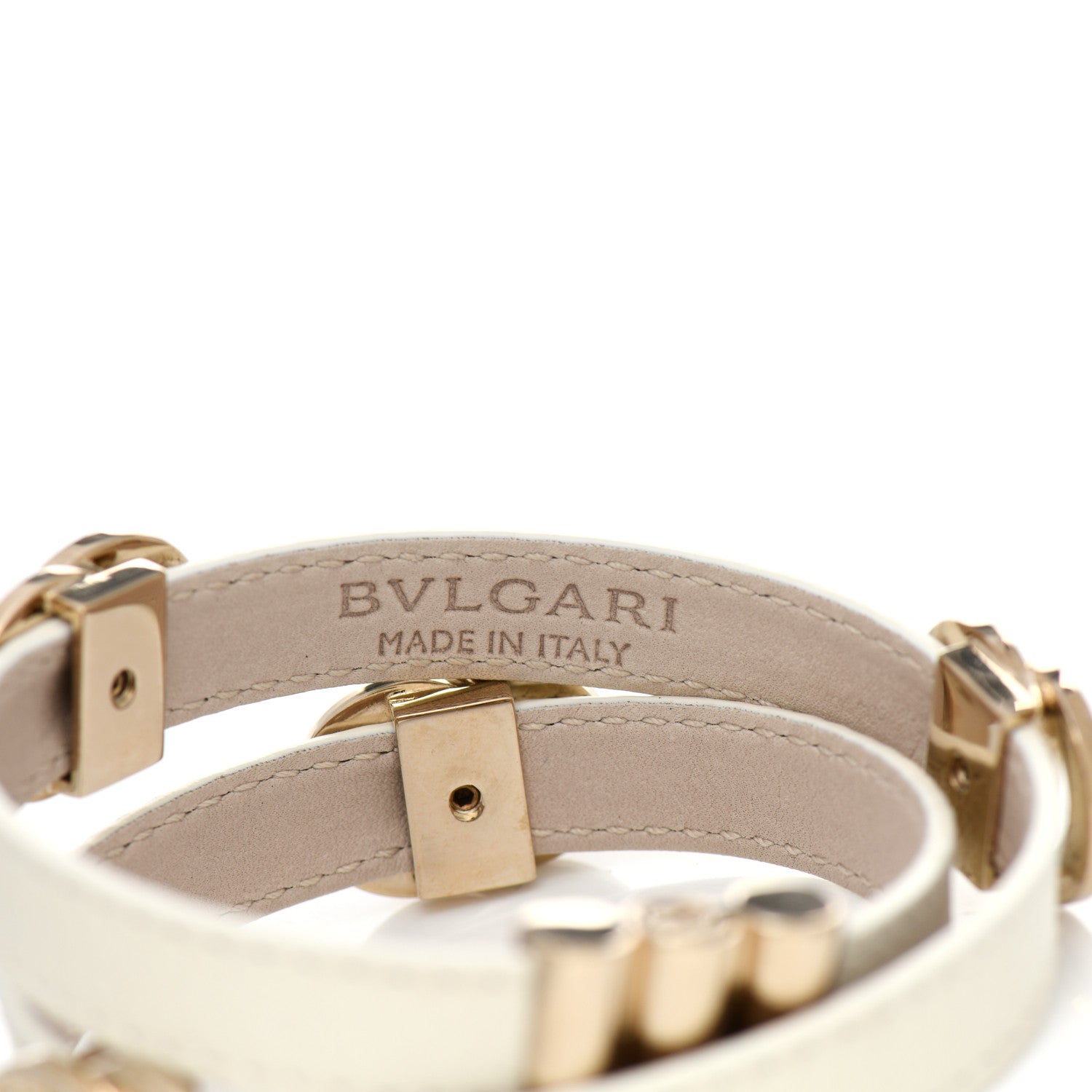 Bulgari Calfskin Double Coiled Bracelet White 4 of 6