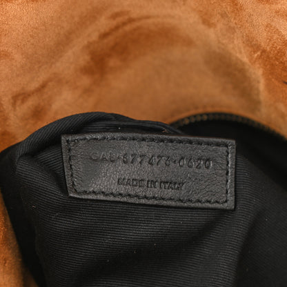 Saint Laurent Suede Calfskin Quilted Small Loulou Puffer Monogram Chain Satchel Cinnamon 6 of 8
