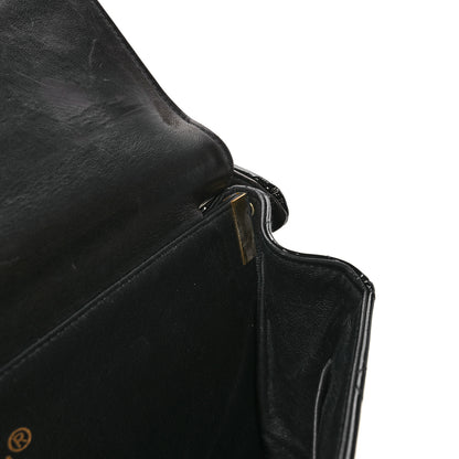 Chanel Patent Quilted Double Sided Shoulder Flap Bag Black 12 of 13
