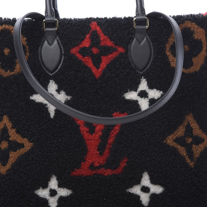 Louis Vuitton Shearling Monogram Giant Teddy Onthego GM Black Red 6 of 8