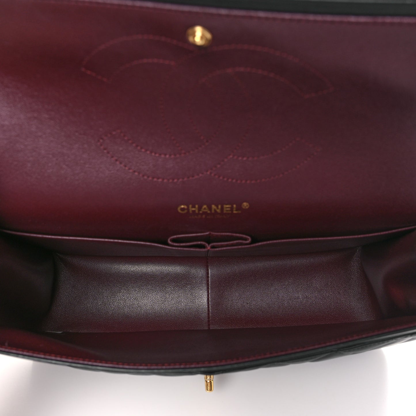 Lambskin Quilted Jumbo Double Flap Black
