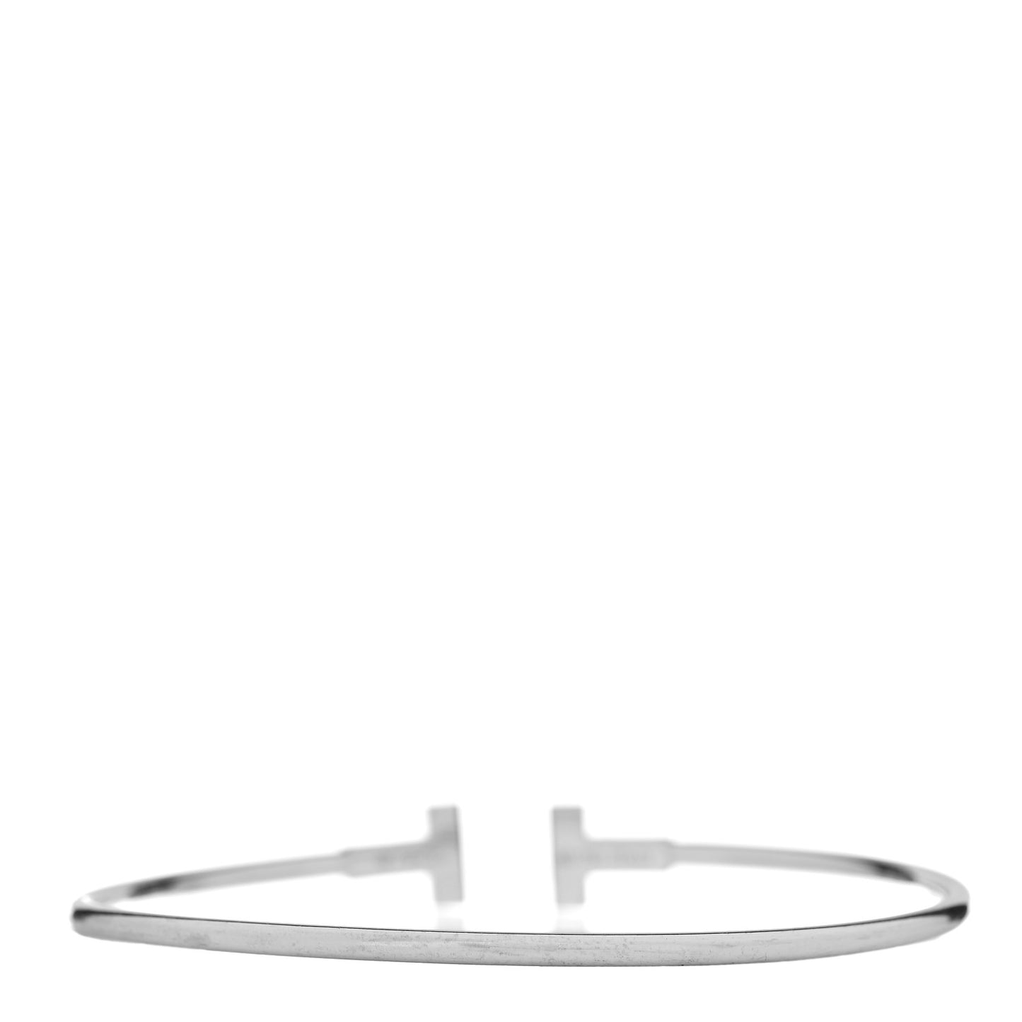 18K White Gold Narrow T Wire Bracelet