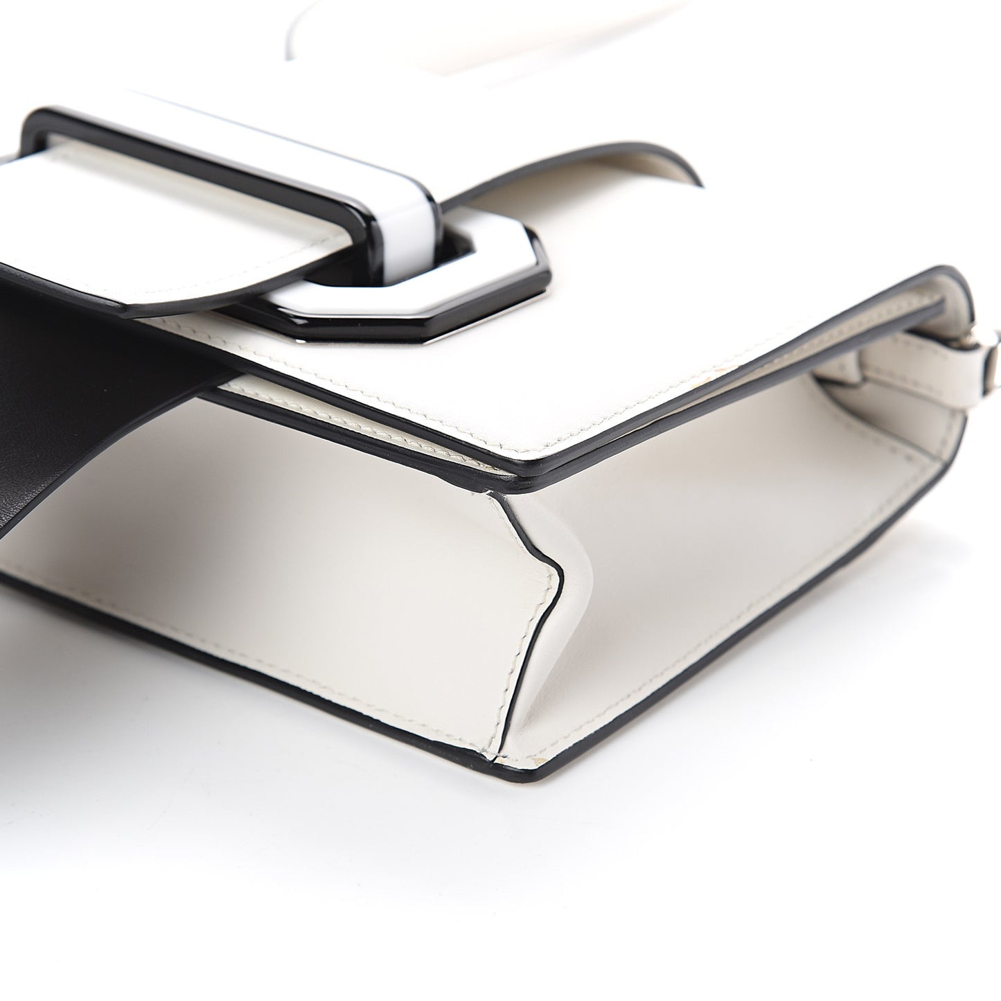 City Calf Plex Ribbon Bag White Black