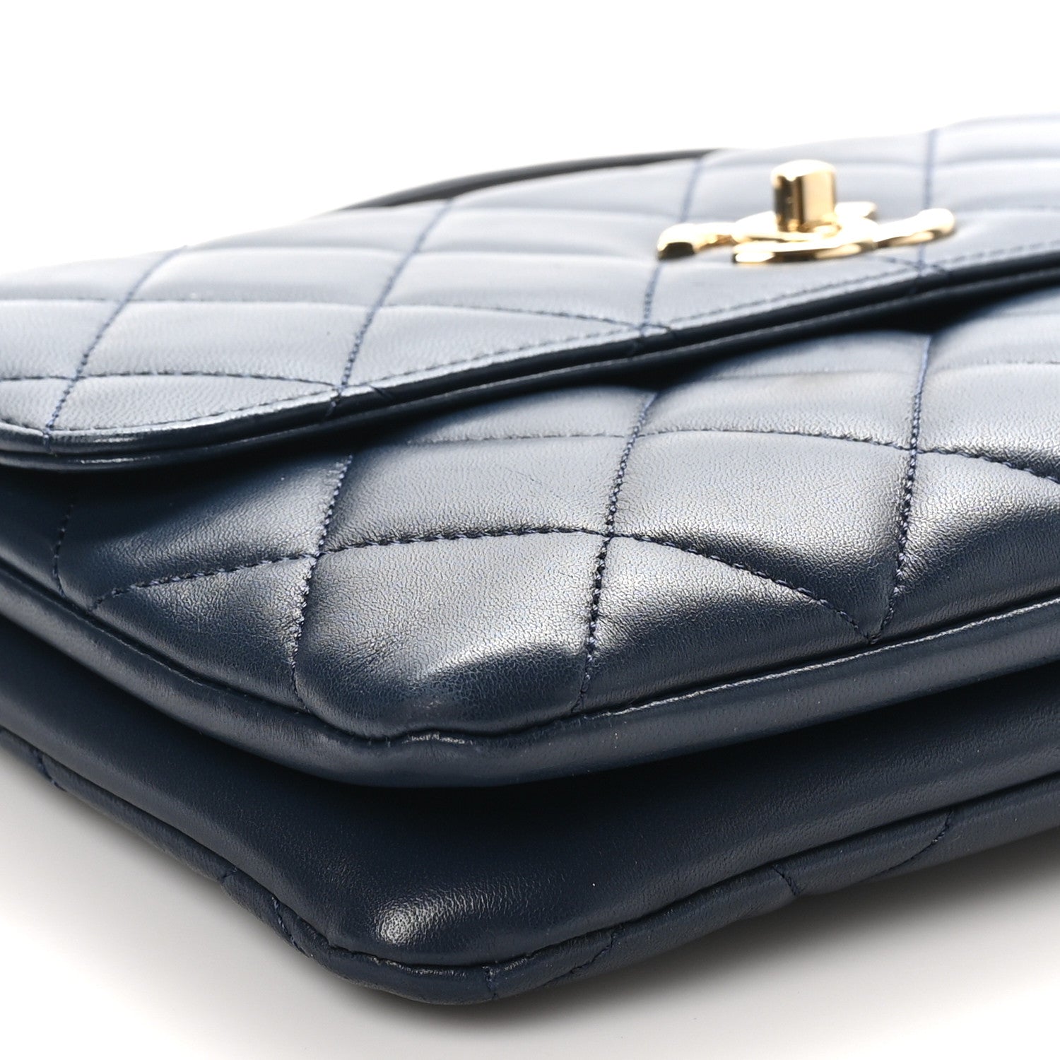 Chanel Lambskin Quilted Medium Trendy CC Flap Navy Blue 9 of 10