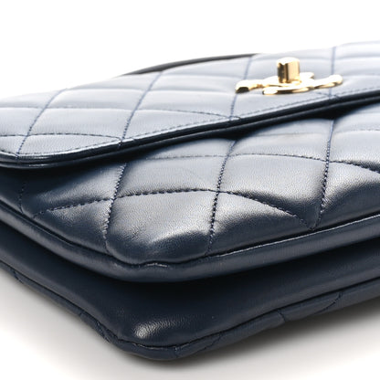 Chanel Lambskin Quilted Medium Trendy CC Flap Navy Blue 9 of 10