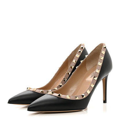 Valentino Garavani Calfskin Rockstud 85mm Pumps 37.5 Black Poudre 3 of 9