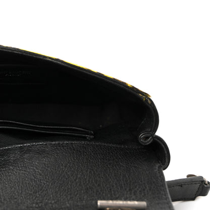 Saint Laurent Pony Hair Calfskin Monogram Leopard Print Baby Punk Chain Bag Yellow 5 of 9