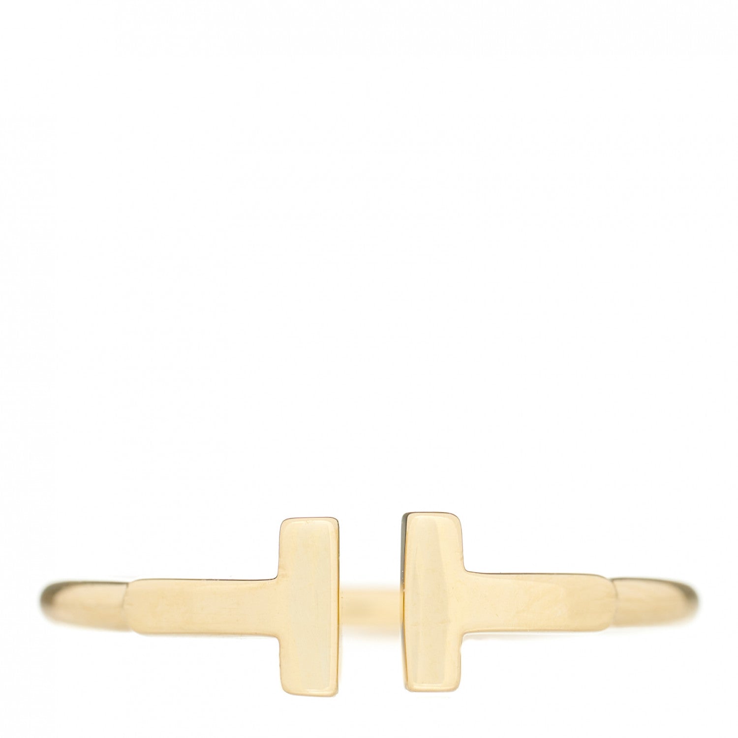 Tiffany 18K Yellow Gold T Wire Ring 54 6.75 1 of 4