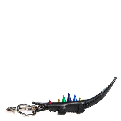 Fendi Calfskin Gator Charm Key Fob Black 2 of 6
