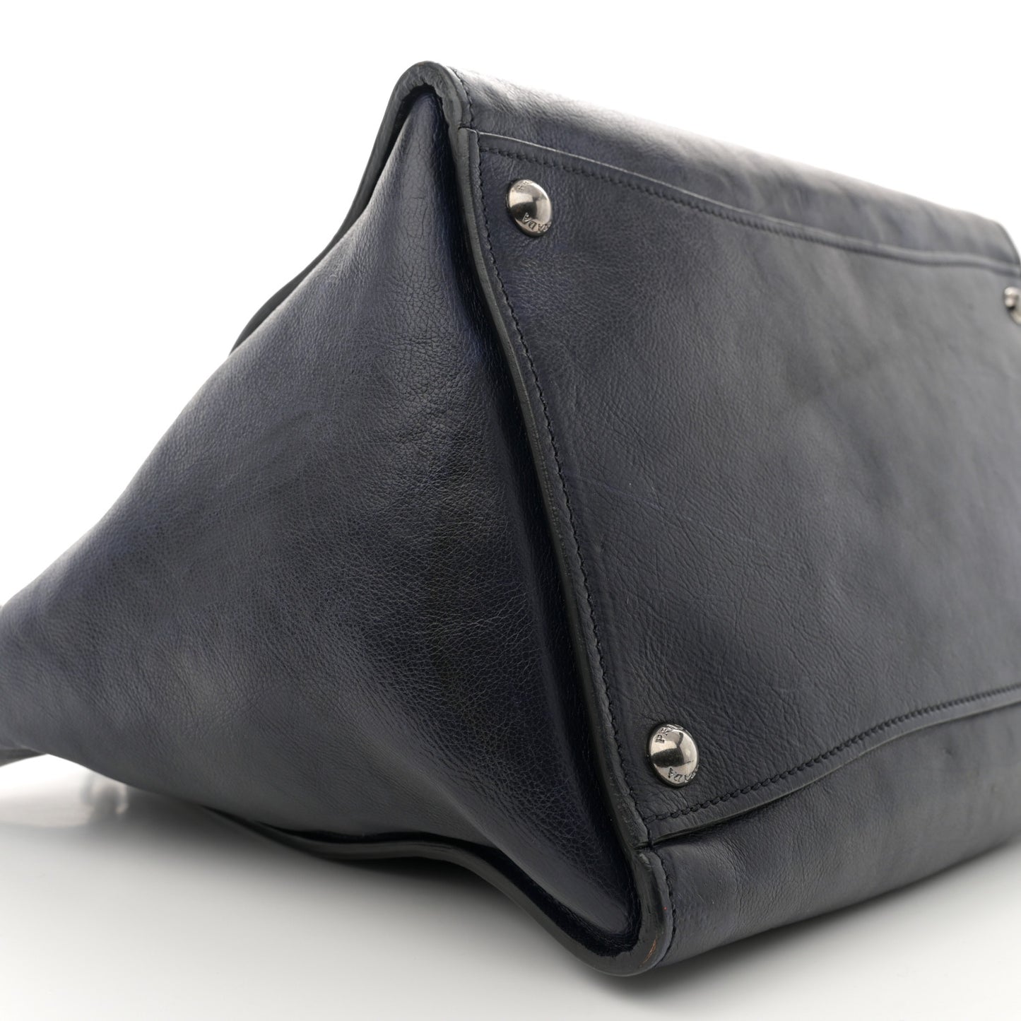 Glace Calfskin Twin Pocket Tote Denim