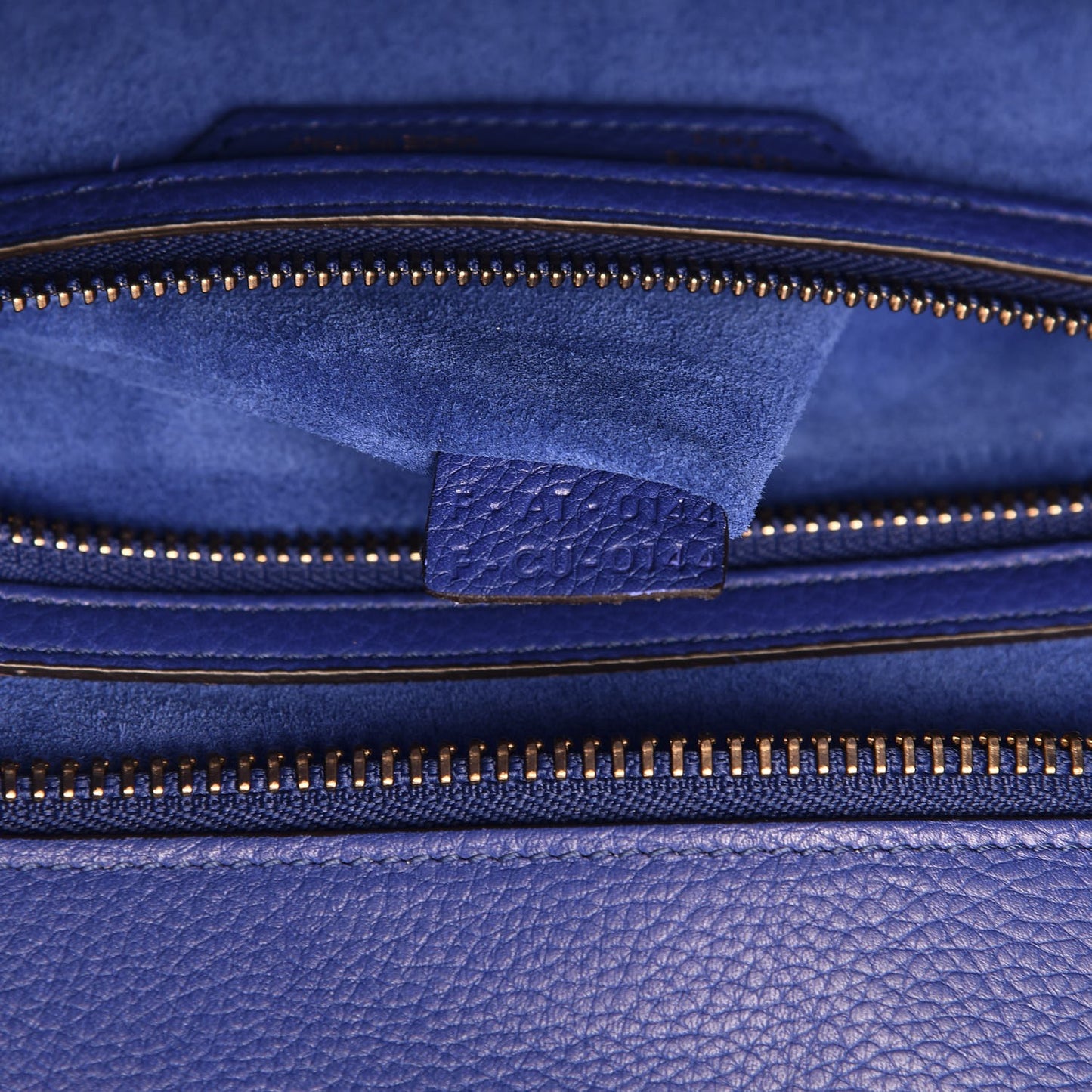 Drummed Calfskin Mini Luggage Indigo