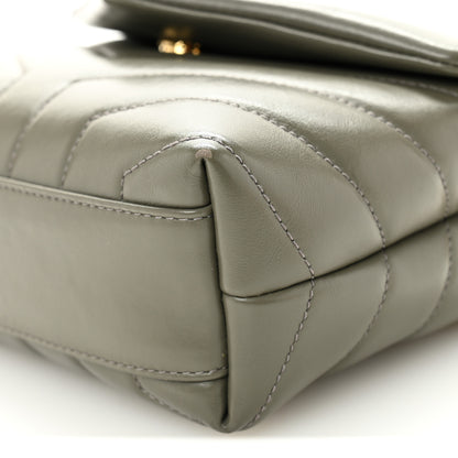 Saint Laurent Calfskin Y Quilted Monogram Toy Loulou Crossbody Bag Grey Kaki 11 of 11
