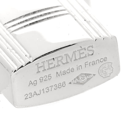 Hermes Sterling Silver Cadenas Kelly Lock Pendant Necklace 5 of 6