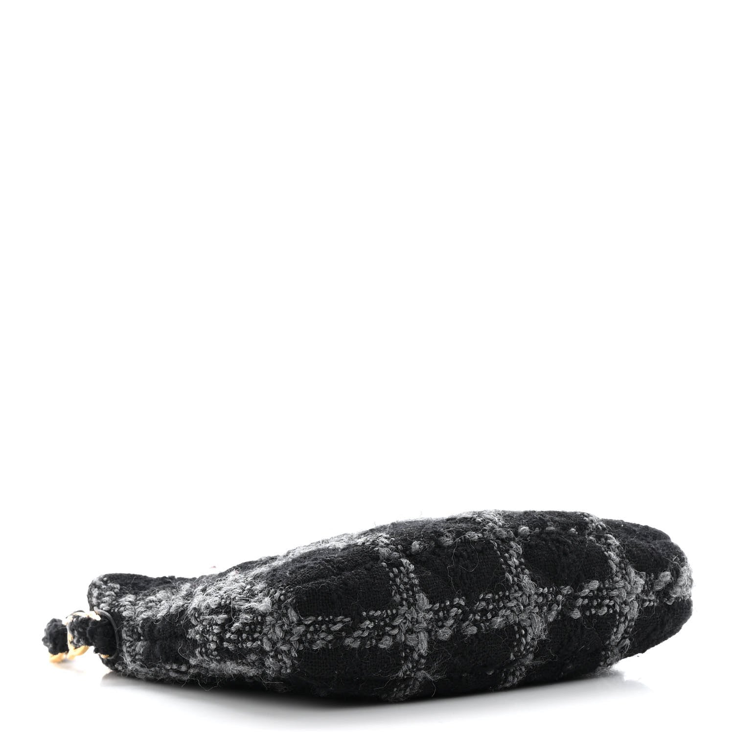 Chanel Cashmere Tweed Quilted CC Links Hobo Black Grey 4 of 12