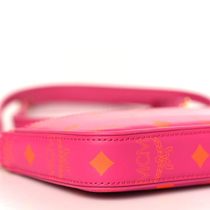 MCM Calfskin Color Splash Mini Pouch on Chain Pink 7 of 8