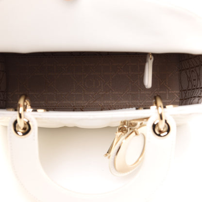 Christian Dior Lambskin Cannage Small My ABCDior Lady Dior White 4 of 14