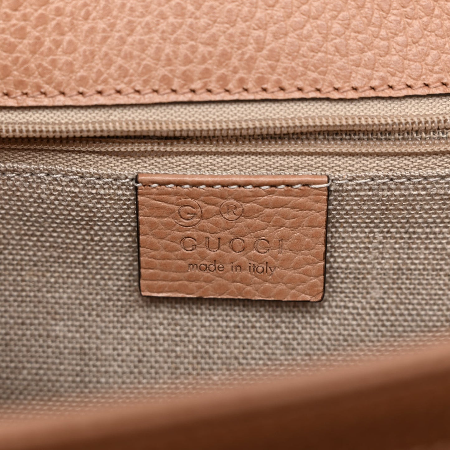 Dollar Calfskin Interlocking G Shoulder Bag Camelia