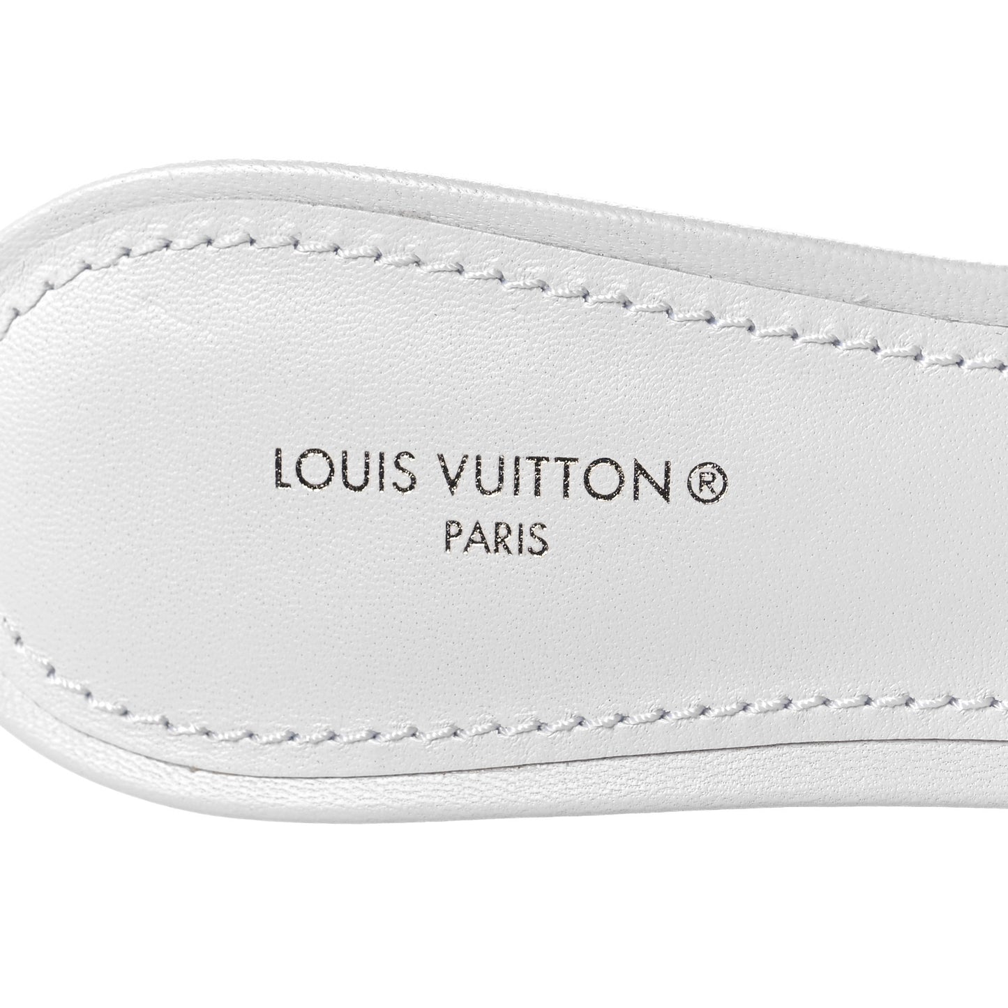 Lambskin Embossed Monogram Revival Mid Heel Mules 38.5 White