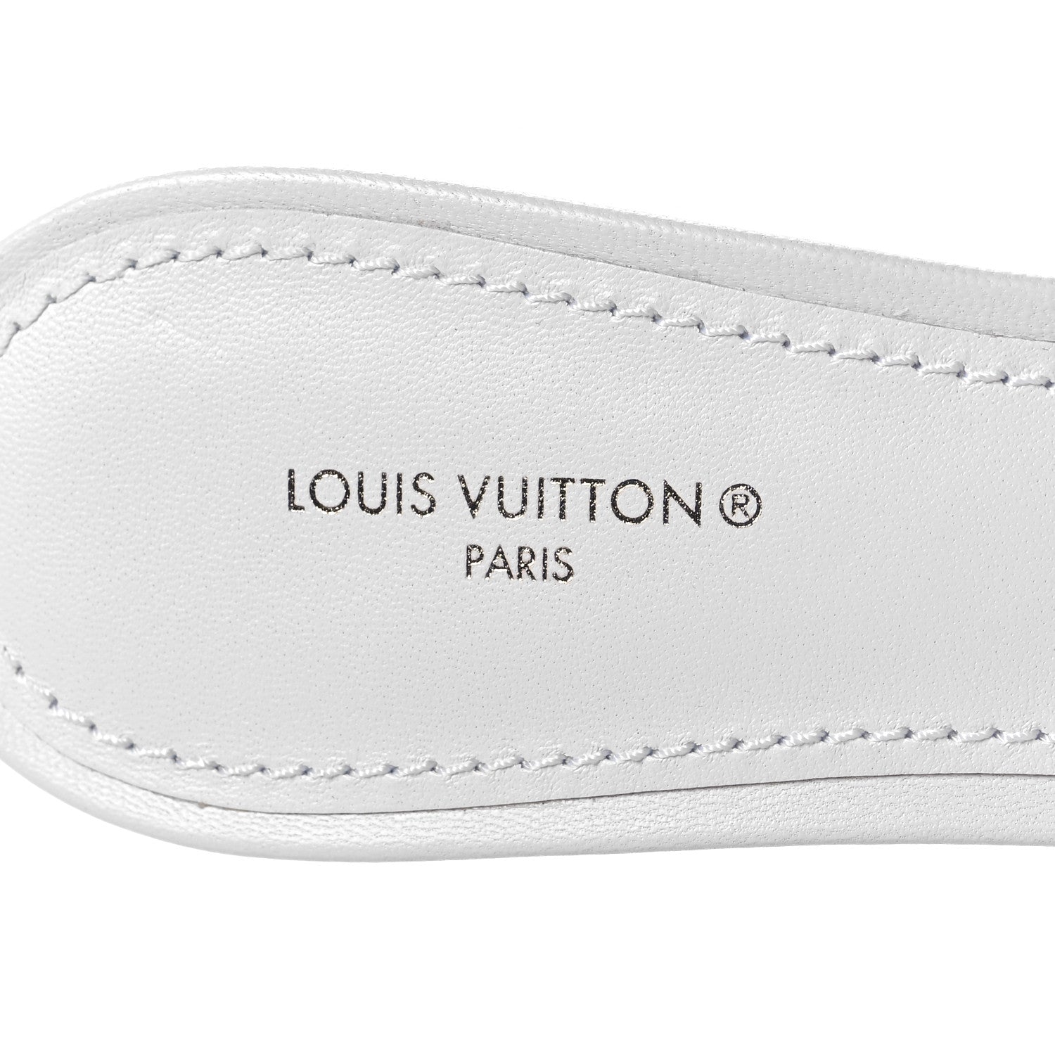 Louis Vuitton Lambskin Embossed Monogram Revival Mid Heel Mules 38.5 White 8 of 9