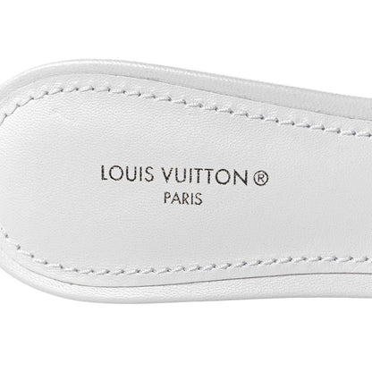 Louis Vuitton Lambskin Embossed Monogram Revival Mid Heel Mules 38.5 White 8 of 9