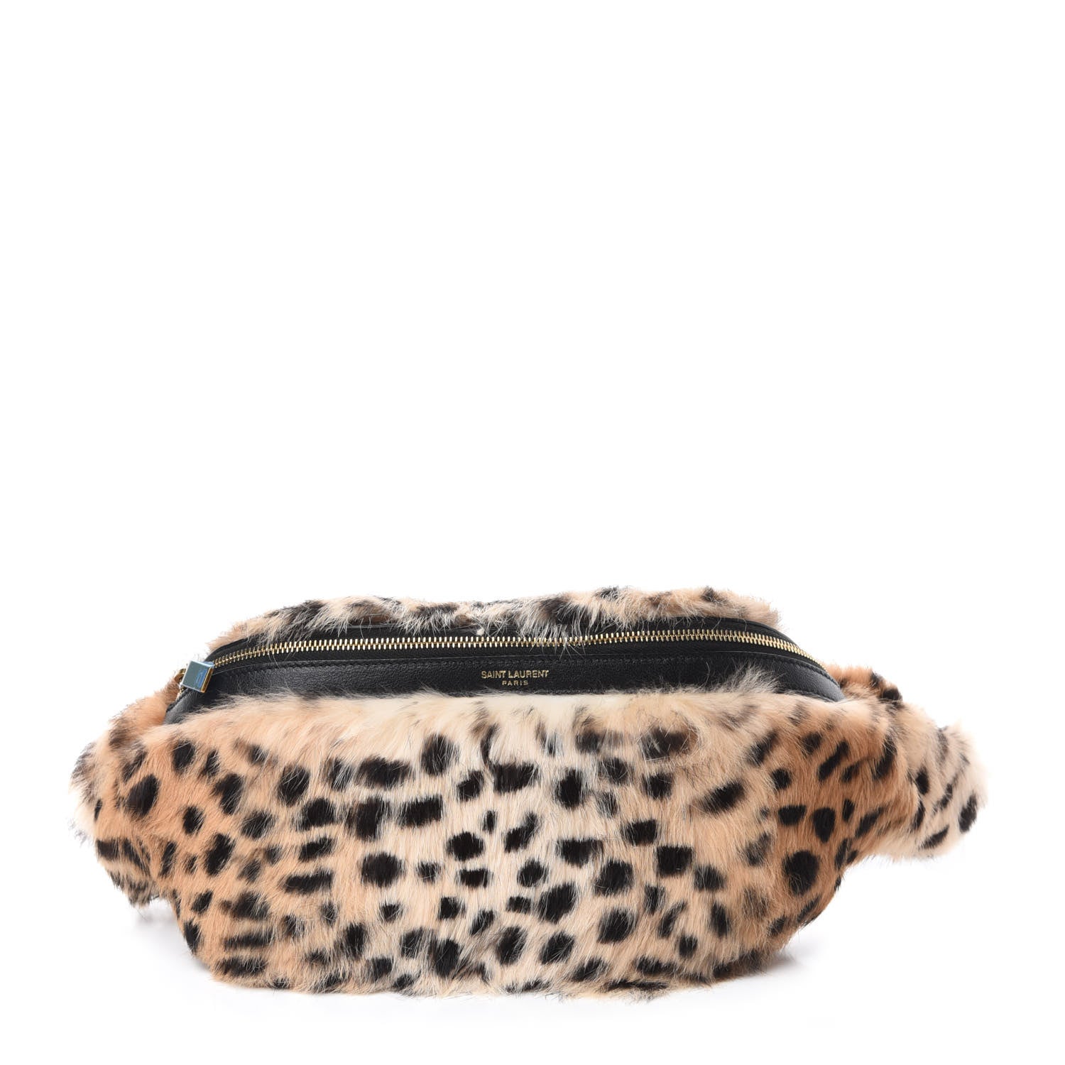Saint Laurent Rabbit Fur Leopard Print Belt Bag Beige 1 of 11
